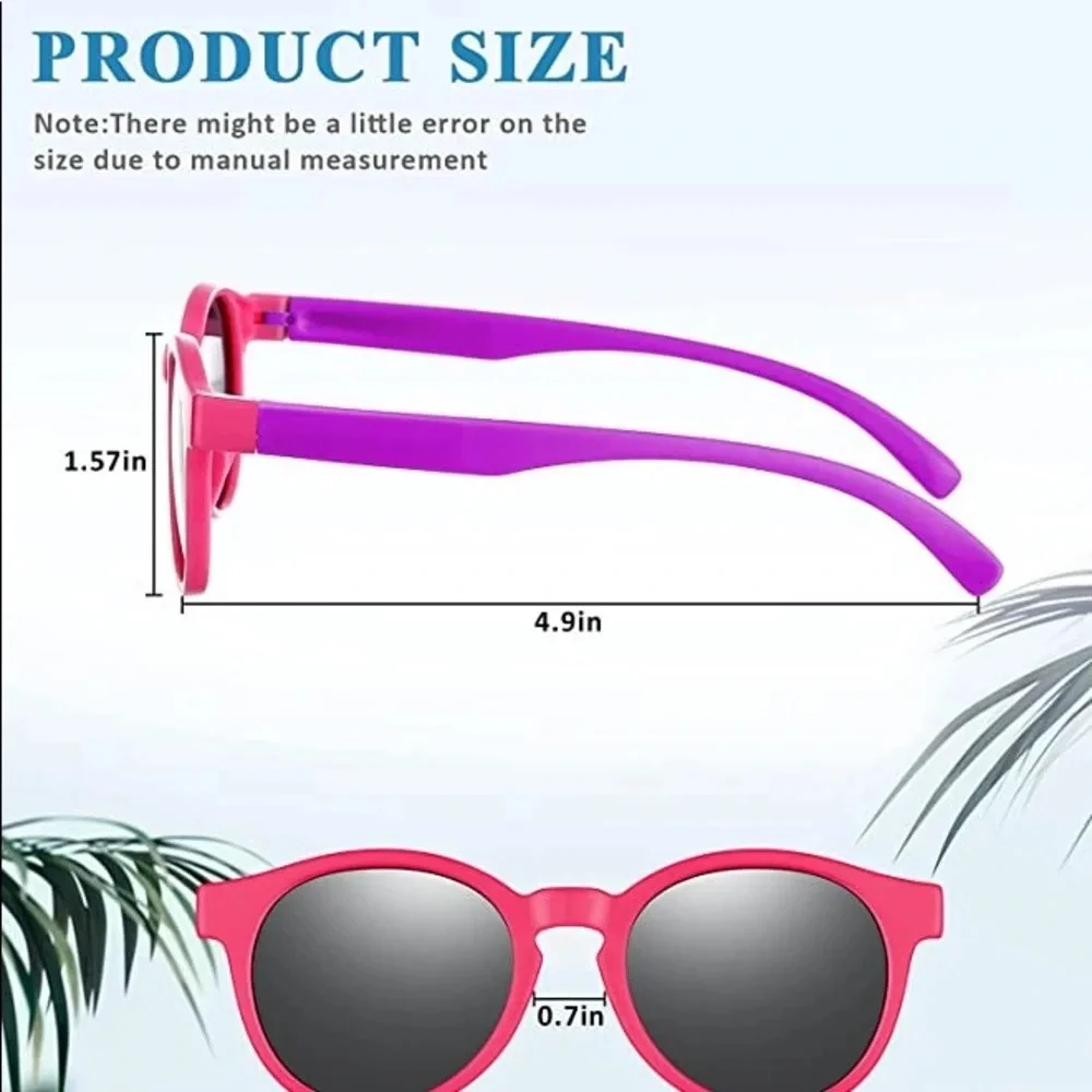 ⚡Kids Color Block Polarized Sun Glasses Ages 5-12